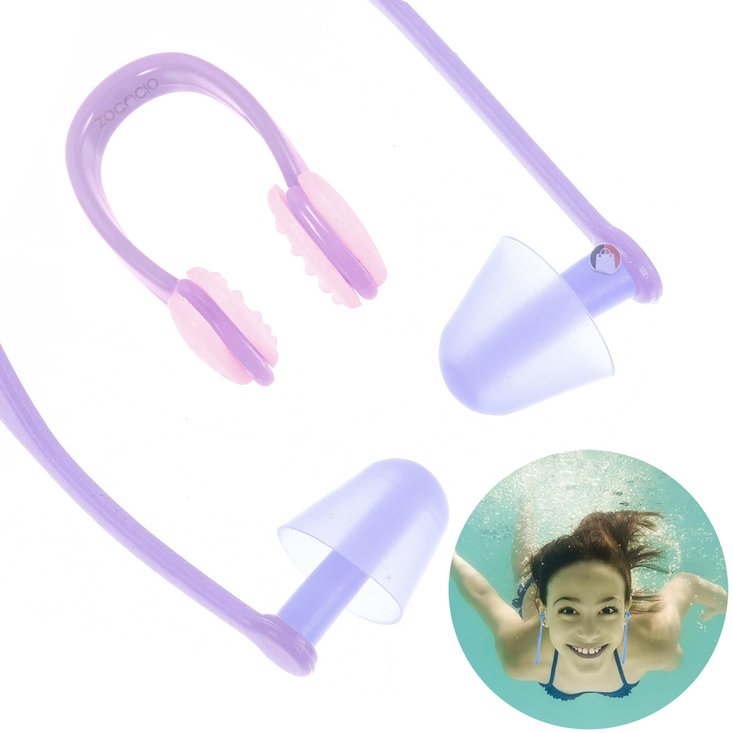 Miniatura 2 de Tapones Para Oídos Y Nariz Natación Sili